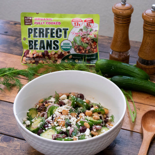 Mixed beans and cucumber salad