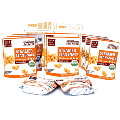 Steam Bean Snack - Chickpeas: A Timeless Favorite for Legume Lovers (Box of 10 packs)