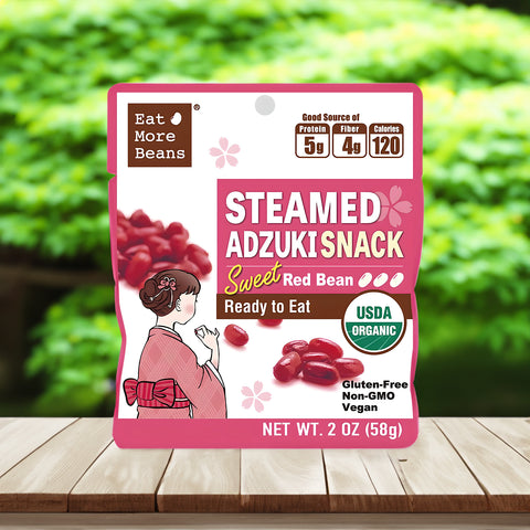 Steamed Adzuki Snack: A Sweet Symphony of Organic Red Bean Delight (Box of 10 packs)