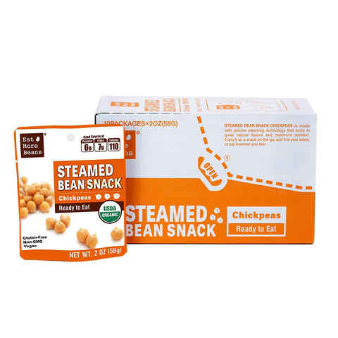 STEAMED BEAN SNACK, Chickpeas (Box of 10 packs)